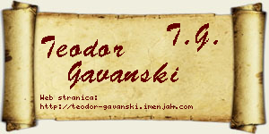 Teodor Gavanski vizit kartica